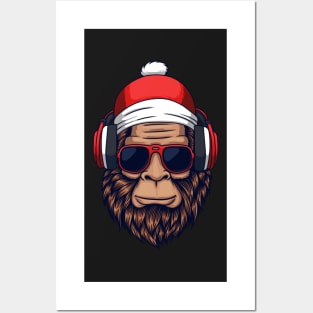 Sassy Santa Sasquatch is Coming to Town, Christmas Bigfoot Funny Design Posters and Art